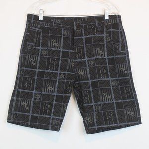 Shorts Mens Size 34 Black Gray Tan Patterned Shorts